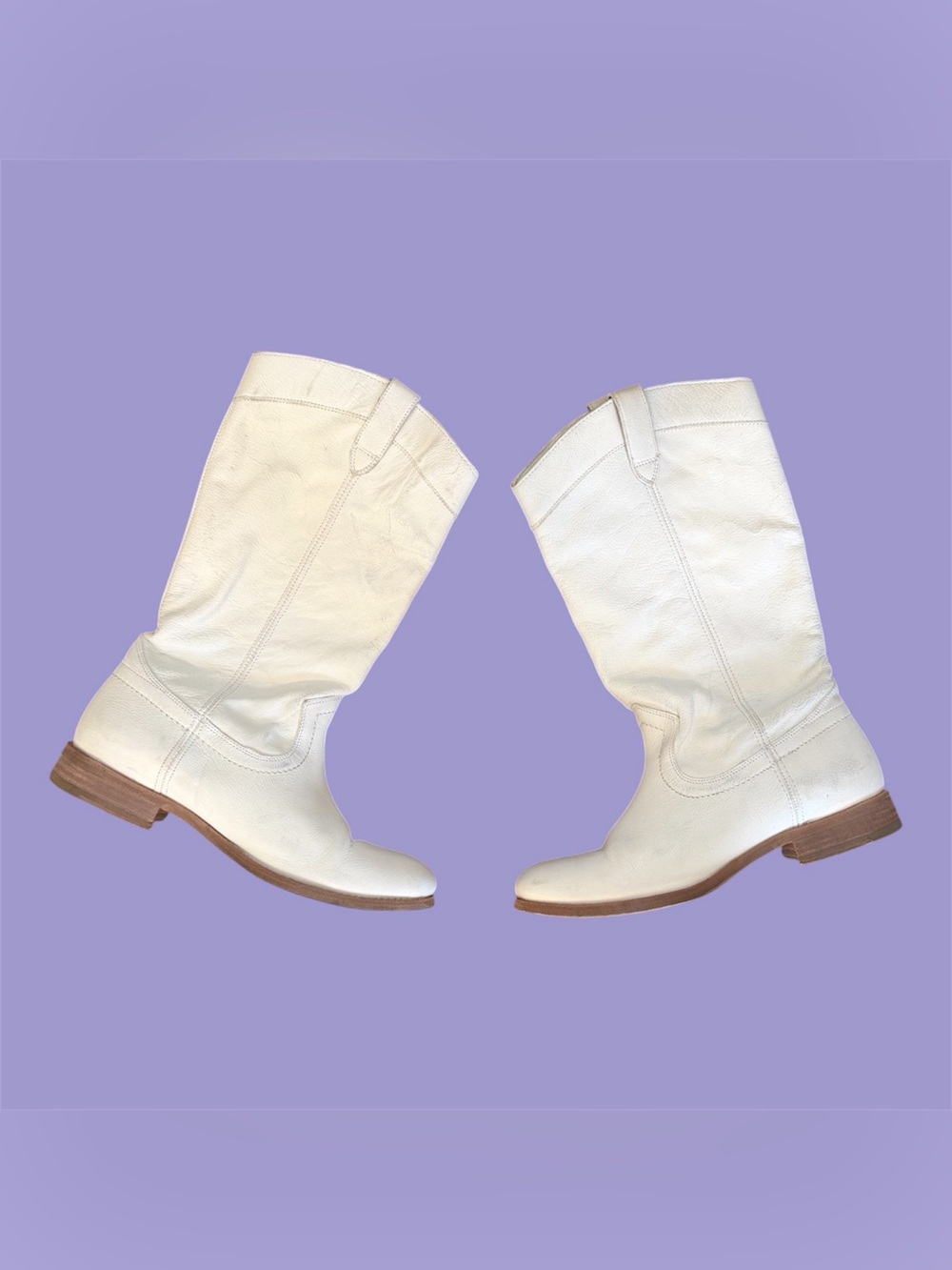 Frye Billy pull on white western boot